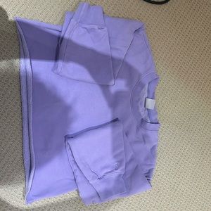 lilac cozy fleece cropped sweatshirt